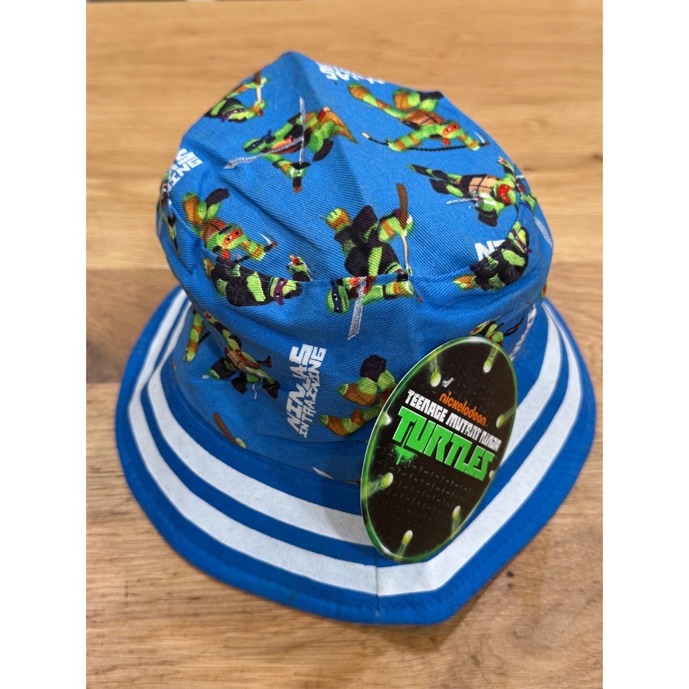 Nickelodeon Teenage Mutant Ninja Turtles Kids Blue Bucket Hat TMNT 2013 Cotton